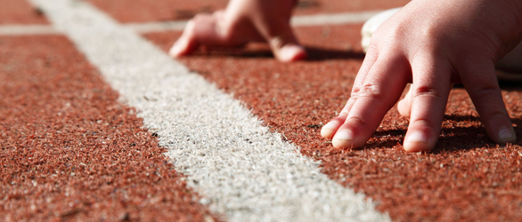 Foto del pavimento del campo di atletica leggera